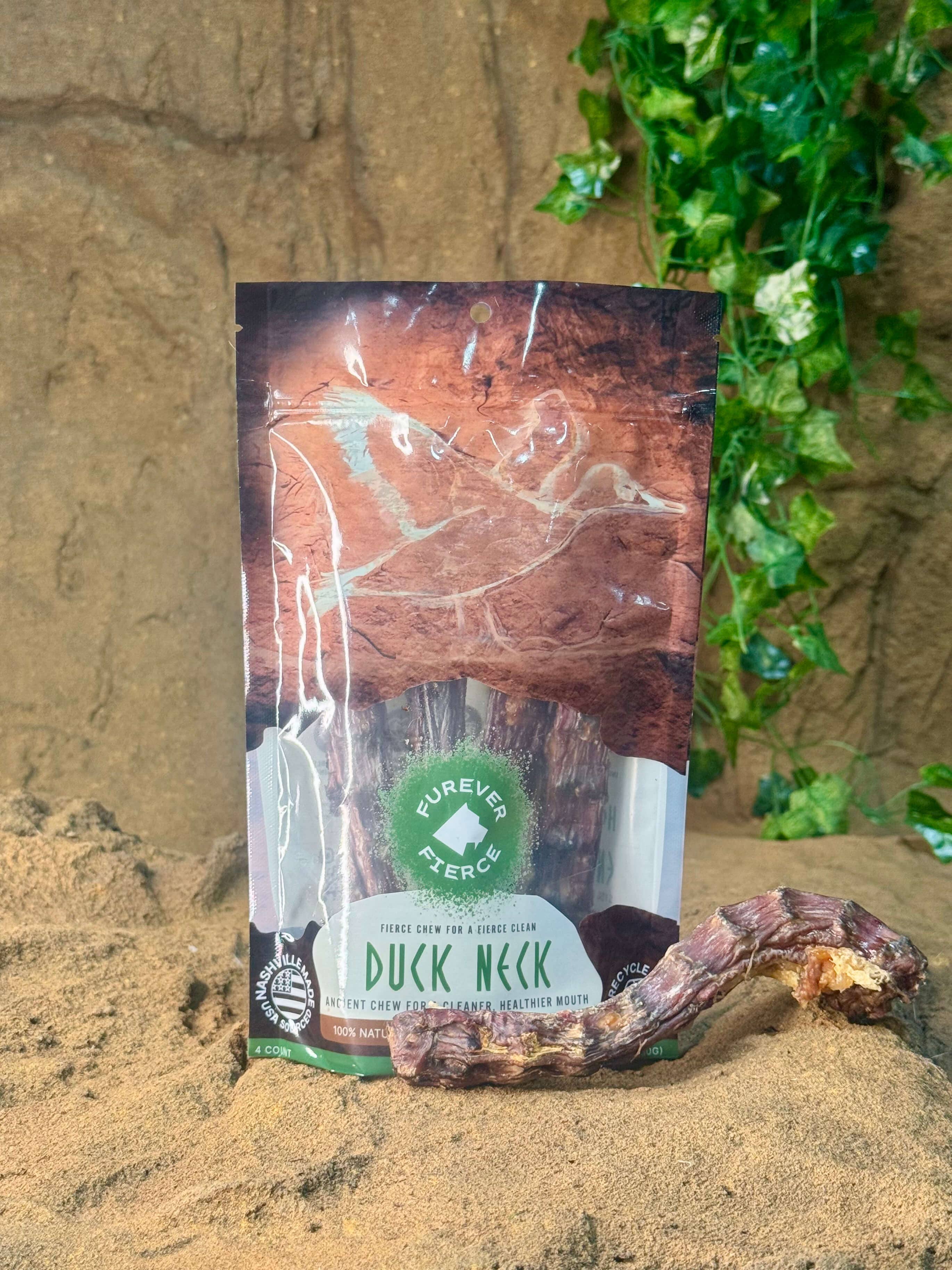 Furever Fierce (formerly Furever Primal) - Wholesale Pet Treats - Dog - Duck Neck Bag of 4 Dog Chew - Natural Single Ingredient0