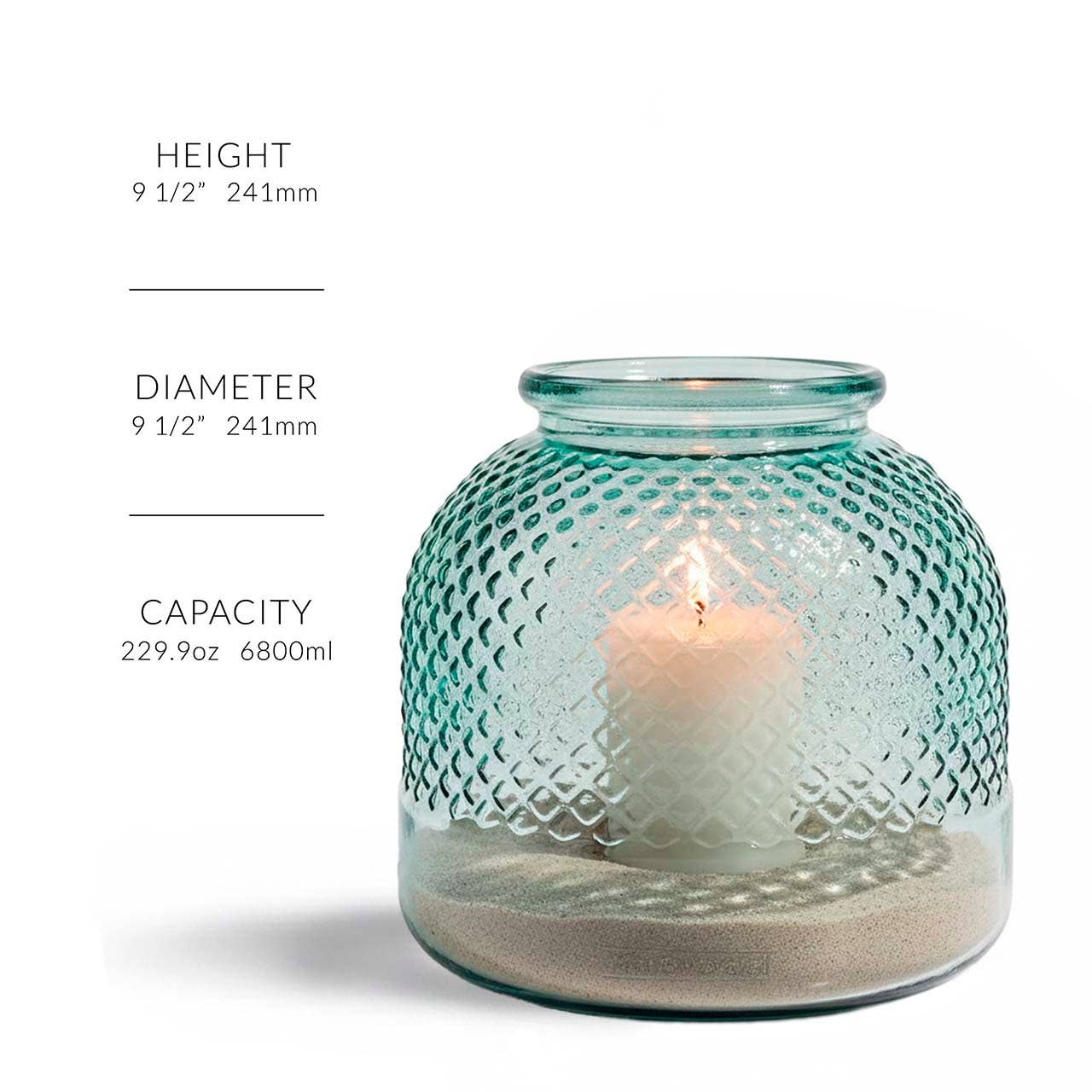 Couronne Co. - Wholesale Vase - Diamond Glass Hurricane, 9 ½”6