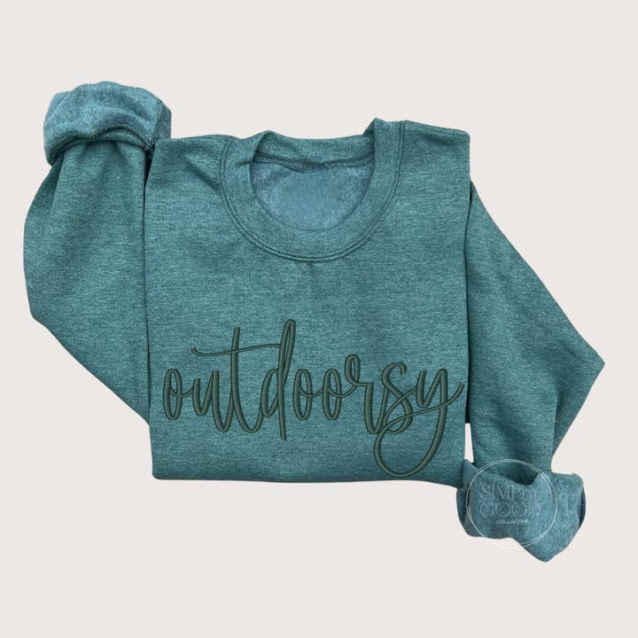 Outdoorsy Embroidered Sweatshirt for wholesale by Simply Good Collective