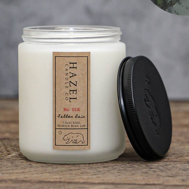 Fallen Rain scented coconut soy wax, non-toxic candle for wholesale by Hazel Candle Co.