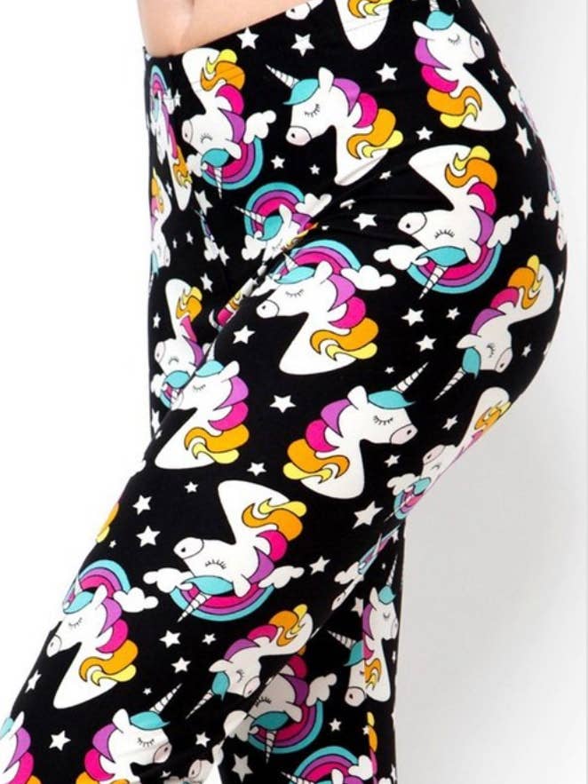 Magical Bold Unicorn & Rainbow Print legging in één maat voor wholesale door Love 4 Leggings