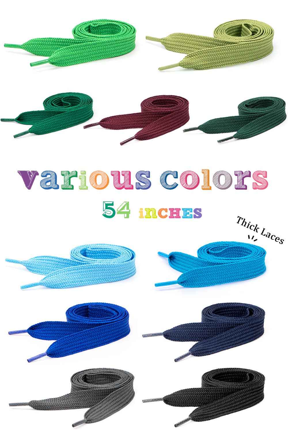 KC Factory - Wholesale Shoelaces - Unisex - Shoe laces (Thick 54in)11