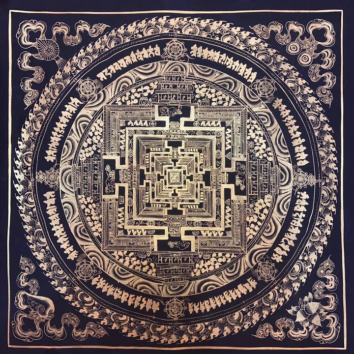 Kalachakra Mandala Tibetansk Thangka Maleri for engroshandel hos Art Of Tibet