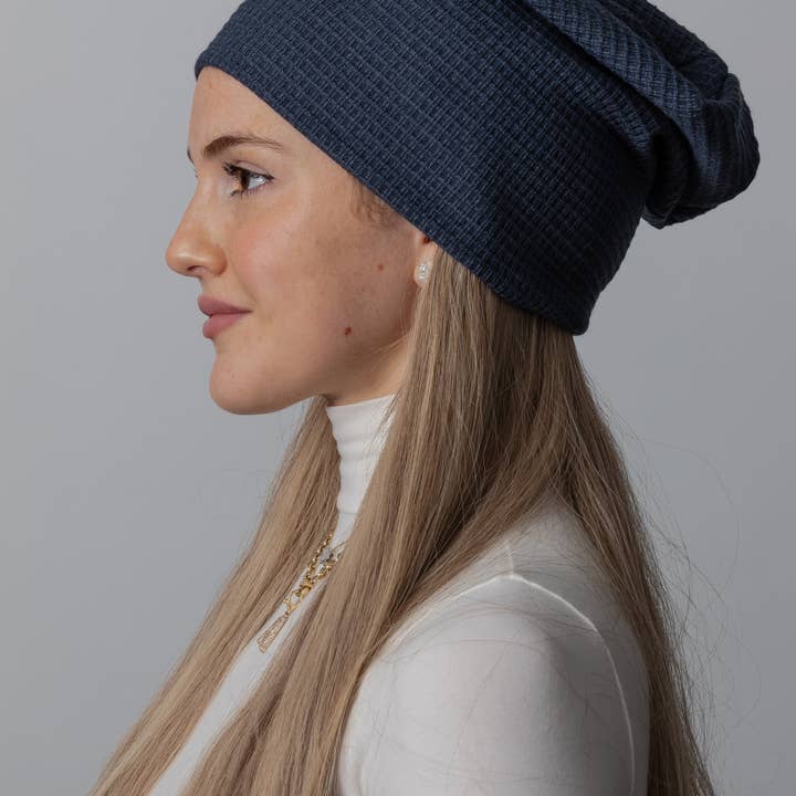 Denim Waffle Beanie for wholesale by VALERI