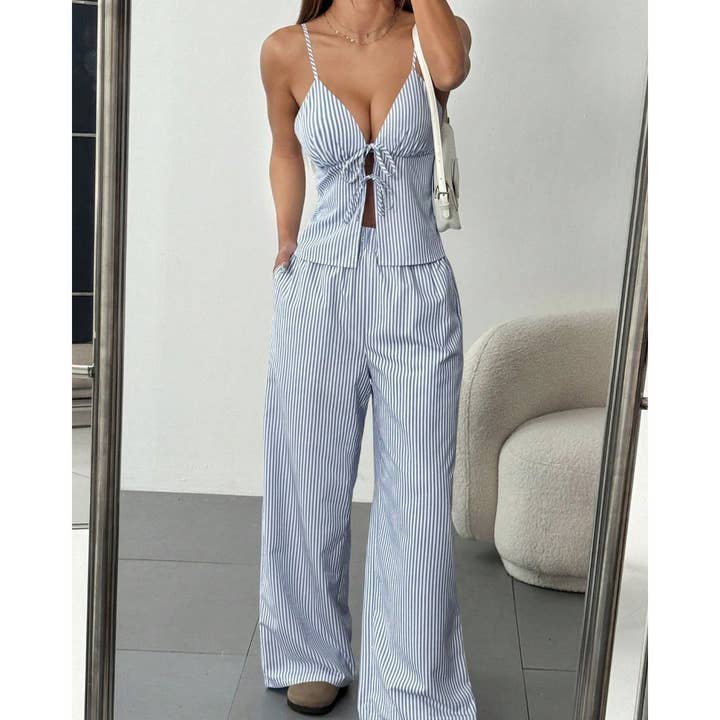Striped Cami and Pants Set for wholesale by Mapcie