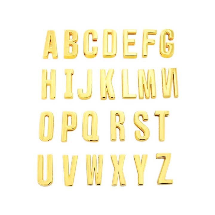 Gemelli – Großhandel Kette mit Anhänger/Charm – Goldener Buchstabenschieber auf Schal - Alphabet-Set3