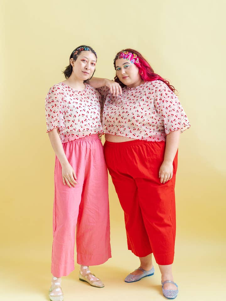 Nettle Studios - Wholesale Blouse - Women's - Size Inclusive Plus Size Women's Cherry Mesh Layering Blouse10