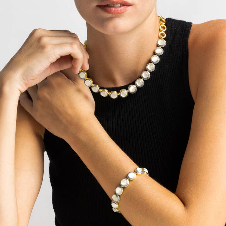 Luxenter - Wholesale Charm/Dangle Bracelet - Pulsera Luxenter con Ojo de Gato acabado oro 18k - Nawil3