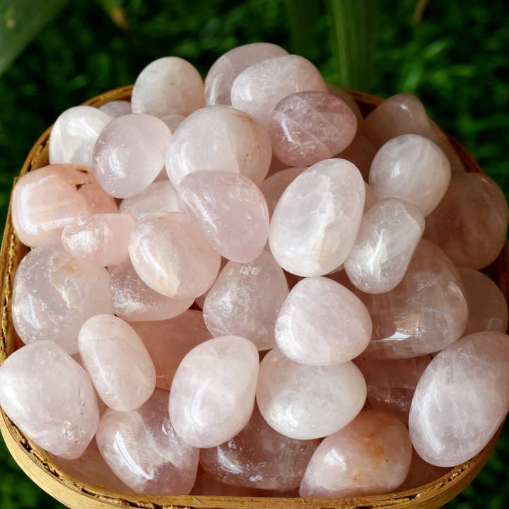 AK Healing Crystals – Engroshandel Spirituelle sten og krystaller – 1 Pc Rose Quartz Poleret Tumbled Stone, Helbredende Ædelsten