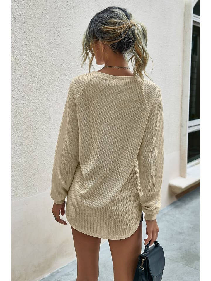 eLook - Wholesale Knit Top - Women's - SZ1-TP1007 Waffle Knit Long Sleeve6