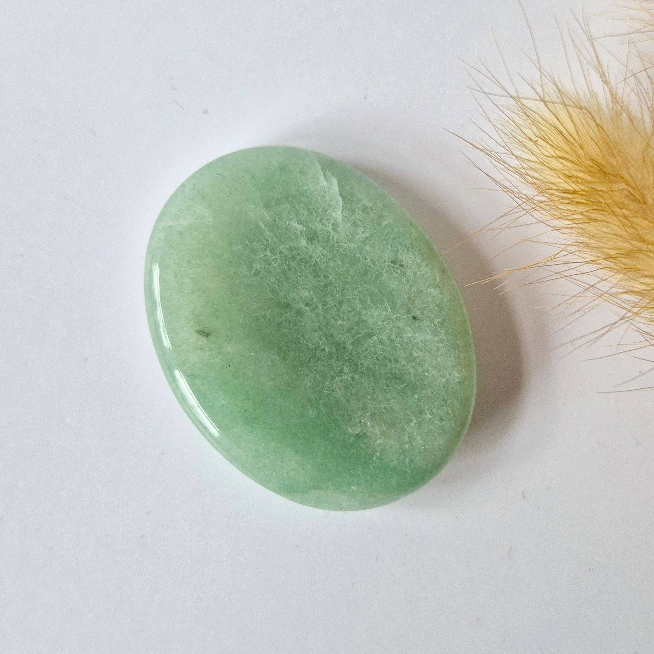 Moonlight Gemstones - Wholesale Spiritual Stone/Crystal - Gemstone Green Aventurine Thumb Stone / Worry Stone Pocket Stone Worry Stone