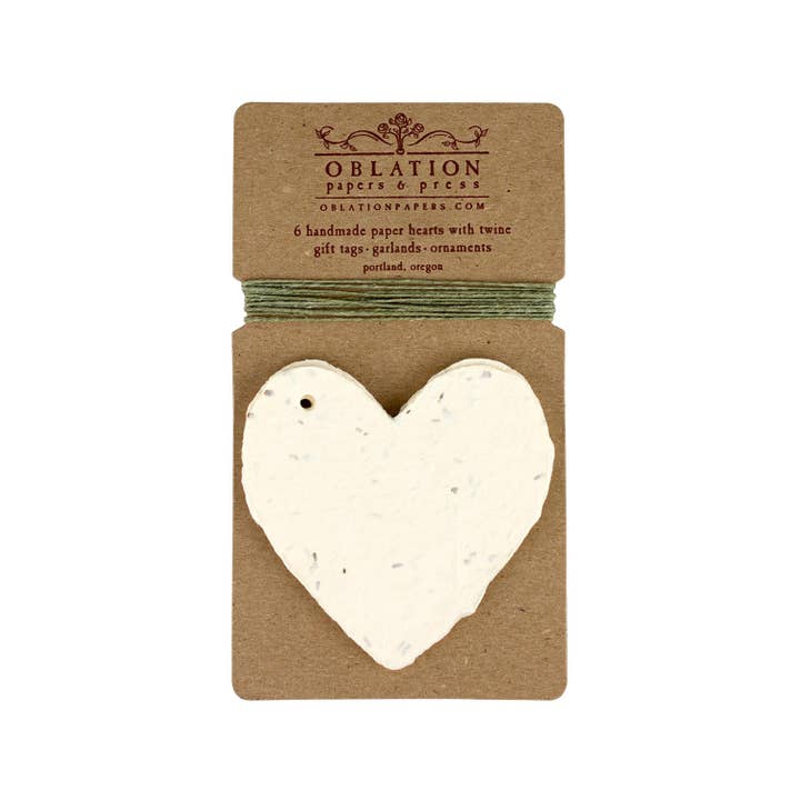 oblation papers & press - Wholesale Gift Tag - Seed Petite Handmade Paper Heart Tag