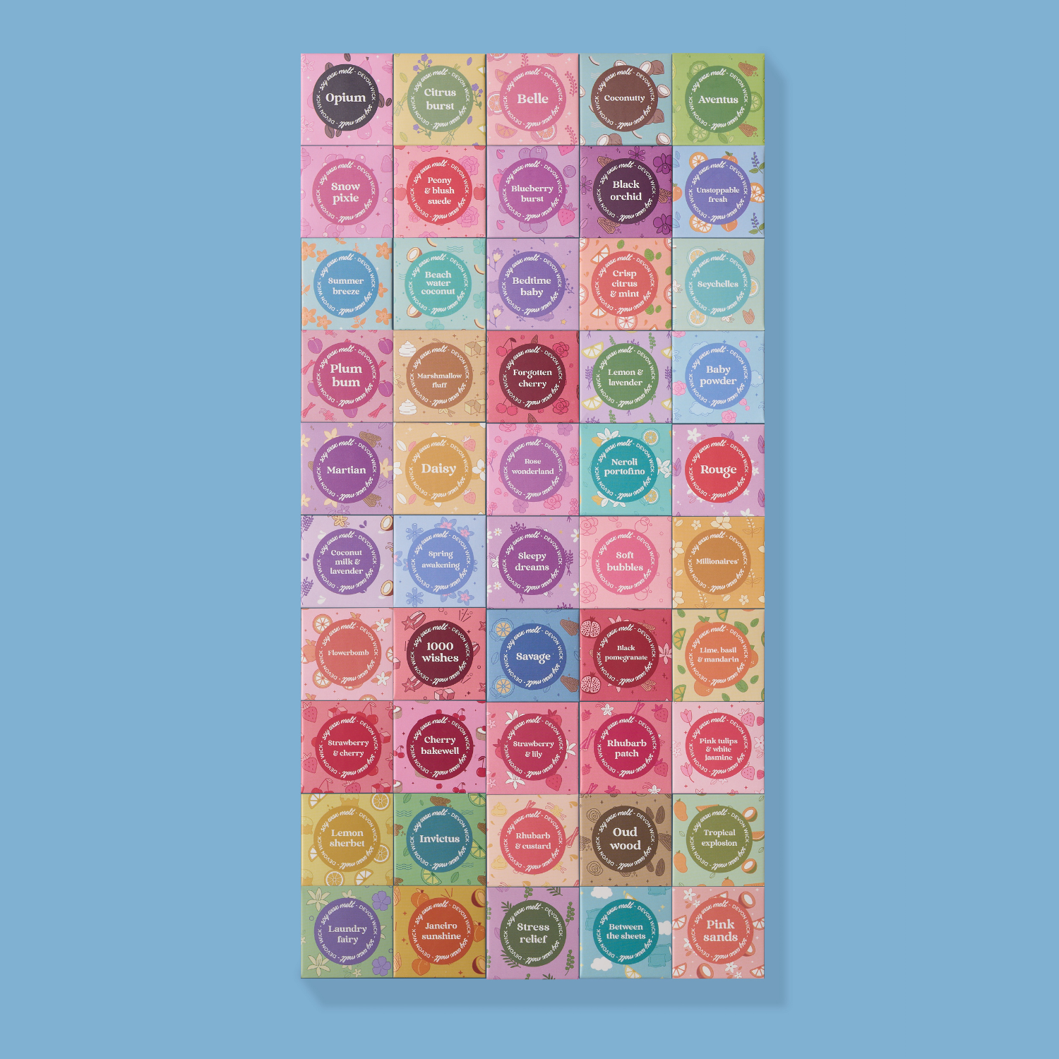 Devon Wick – wholesale Wax melt – The ULTIMATE Wax Melt Snap Bar 50 x Samples Box8