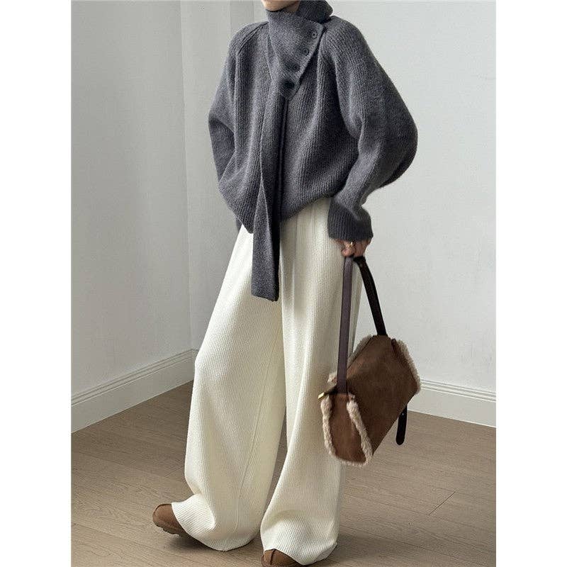 Plush Looks - Venta al por mayor Jersey de punto - Mujer - Jersey con cuello alto desmontable0