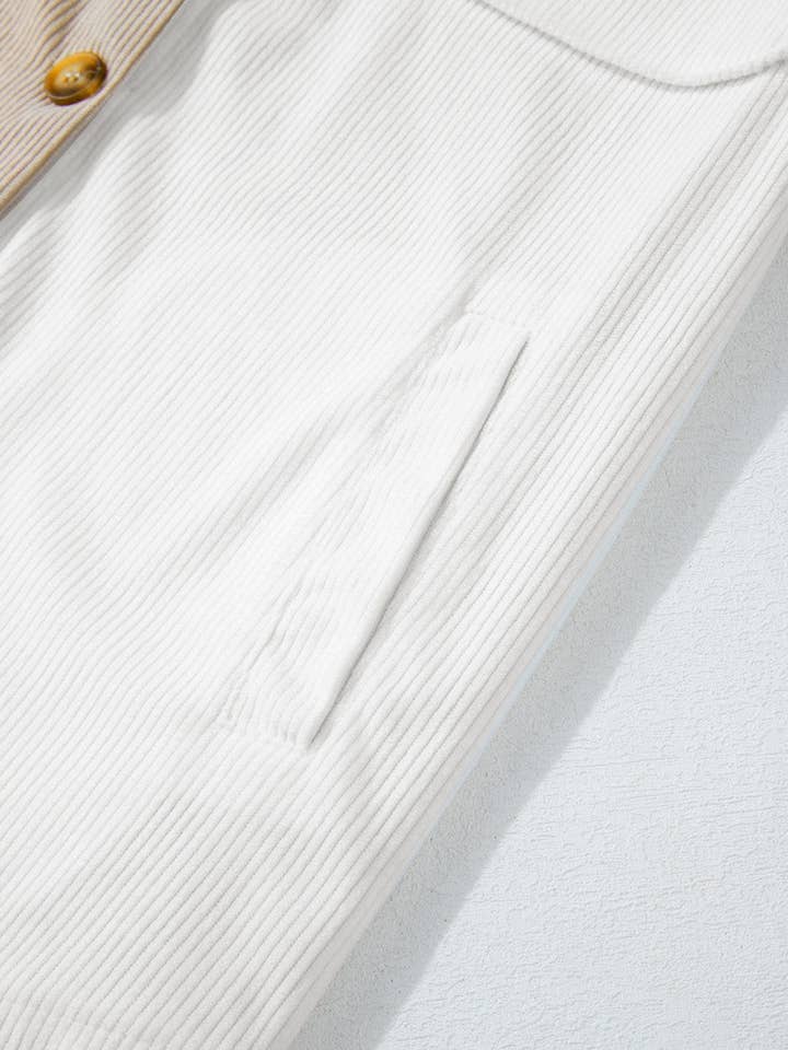 Brown Harvest Blend Corduroy Shacket for wholesale on Faire5