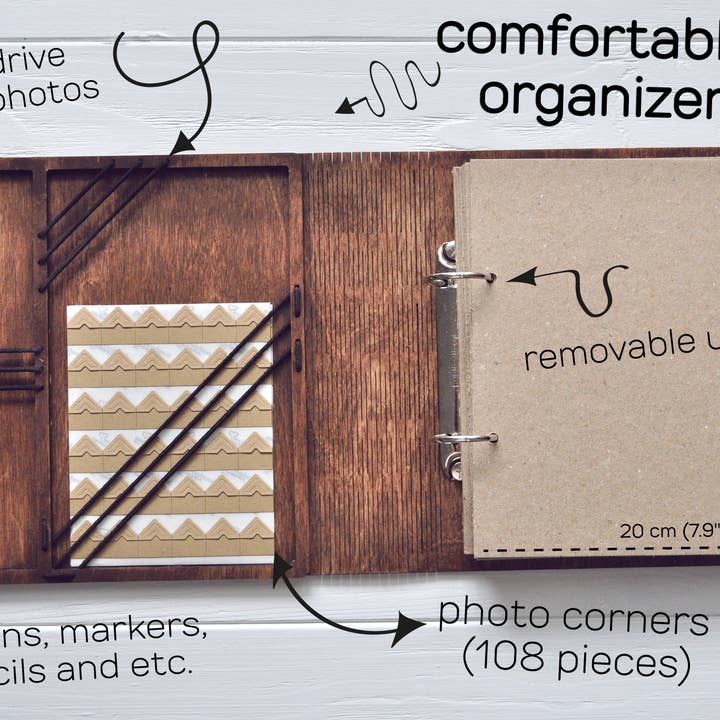 Mr.Deer – Álbum de fotos por atacado – Álbum de fotos de madeira “Mantendo memórias”. Livro de recortes.3