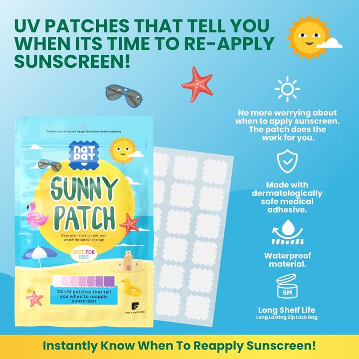 NATPAT - Wholesale Sticker – Child & baby - NATPAT UV Sensing Sticker - Natural Sunscreen Reminder3