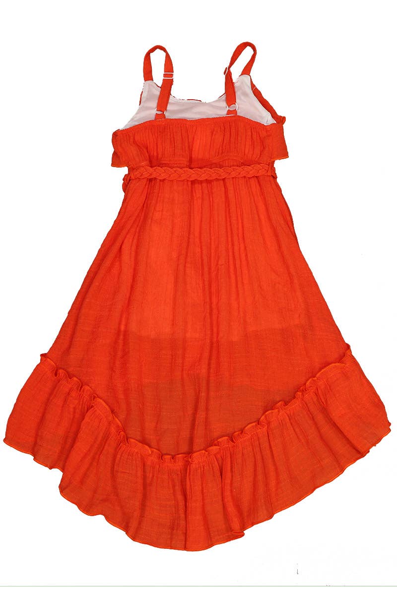 SISSYMINI - Vente Robe – enfant - Robe Hi-Lo en mousseline de coton doux BEACH BEAUTY à volants | LL306