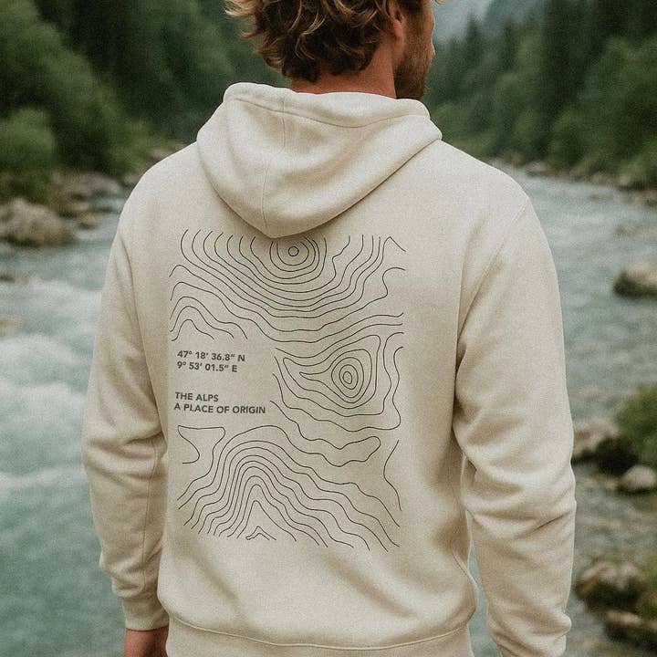 Men's Hoodie Origin Beige Unisex for wholesale by The Clue Clothing