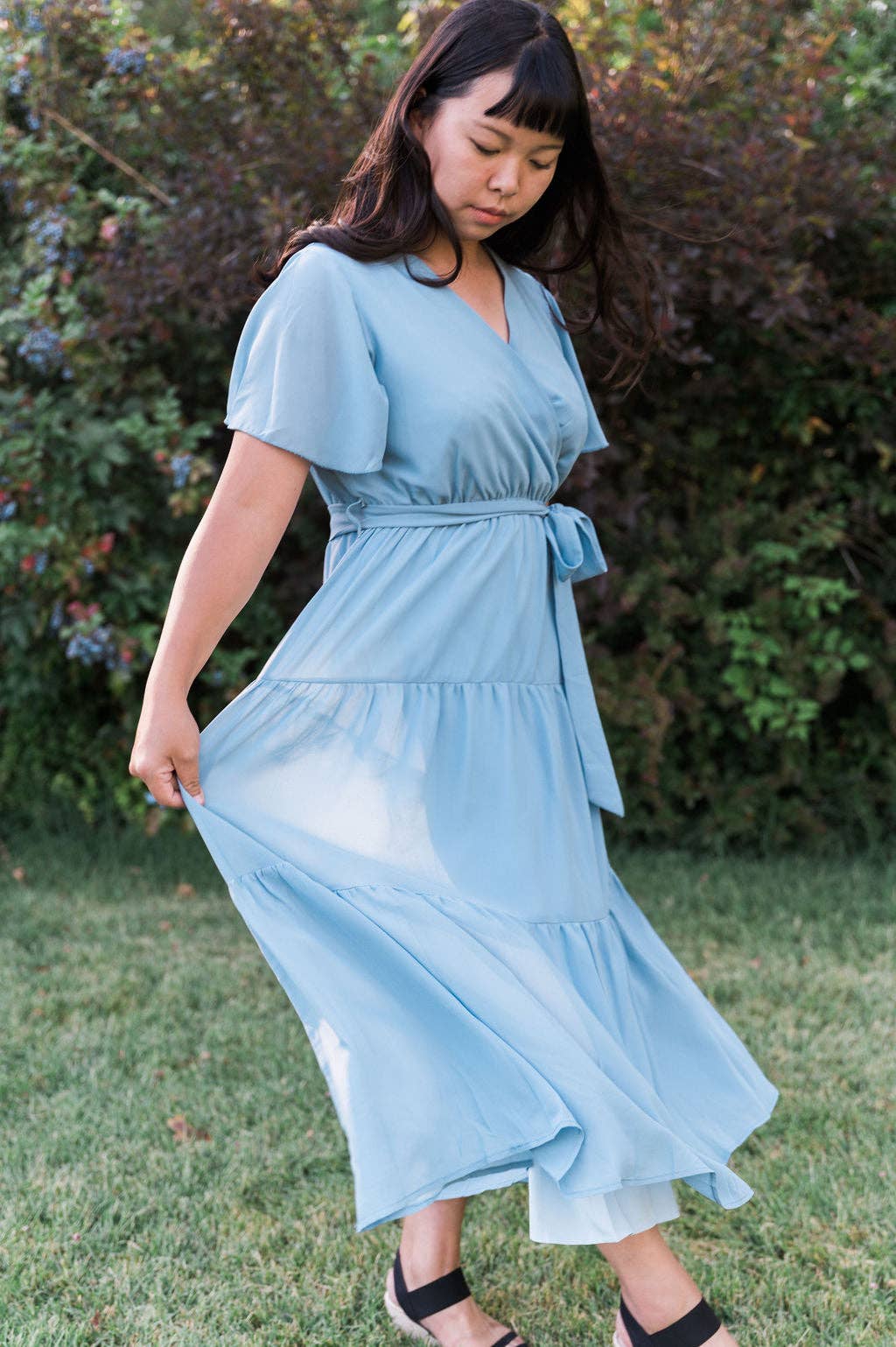 Peony Alley - Vendita all'ingrosso Vestito - Donna - Abito midi tinta unita color ambra0