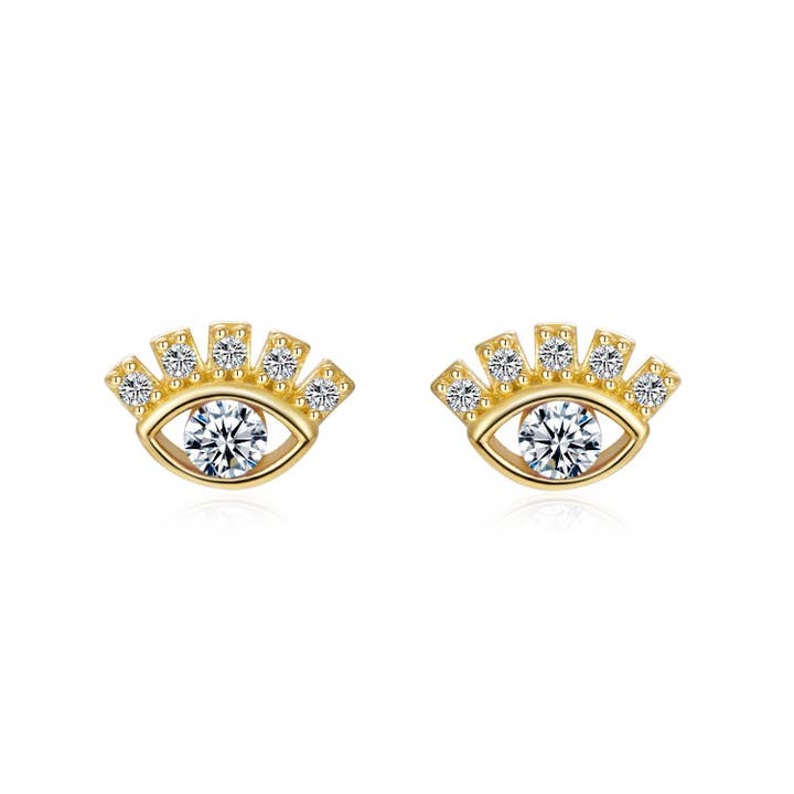 White Zircon Eye Earrings for wholesale by Pipía