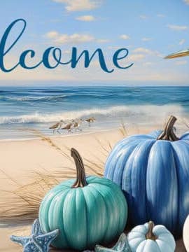 Mat-Blue Heron Pumpkin for wholesale by Custom Decor