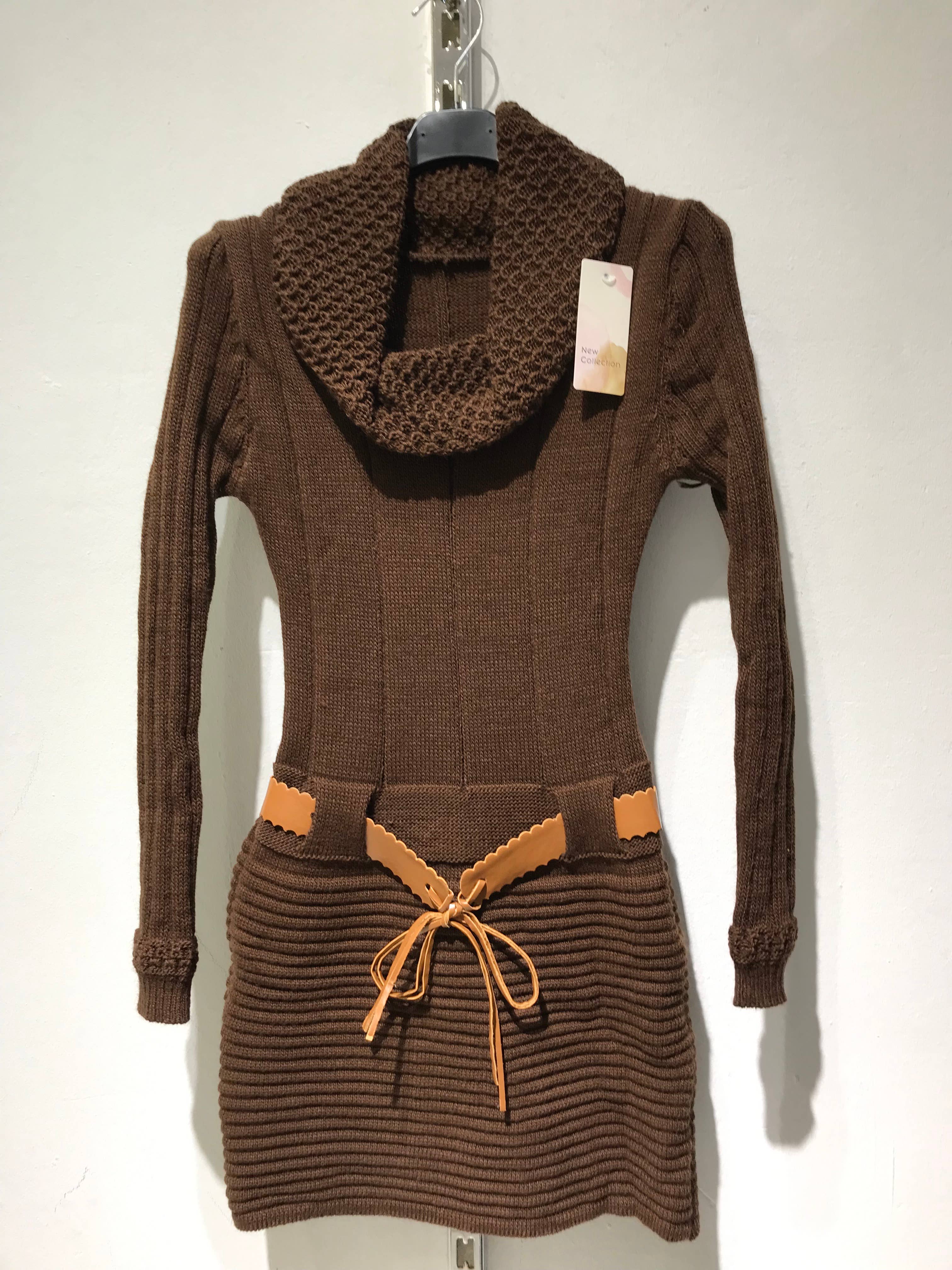 Only Yuan - Wholesale Knit Top - Women's - ref 2225 long sweater with belt7