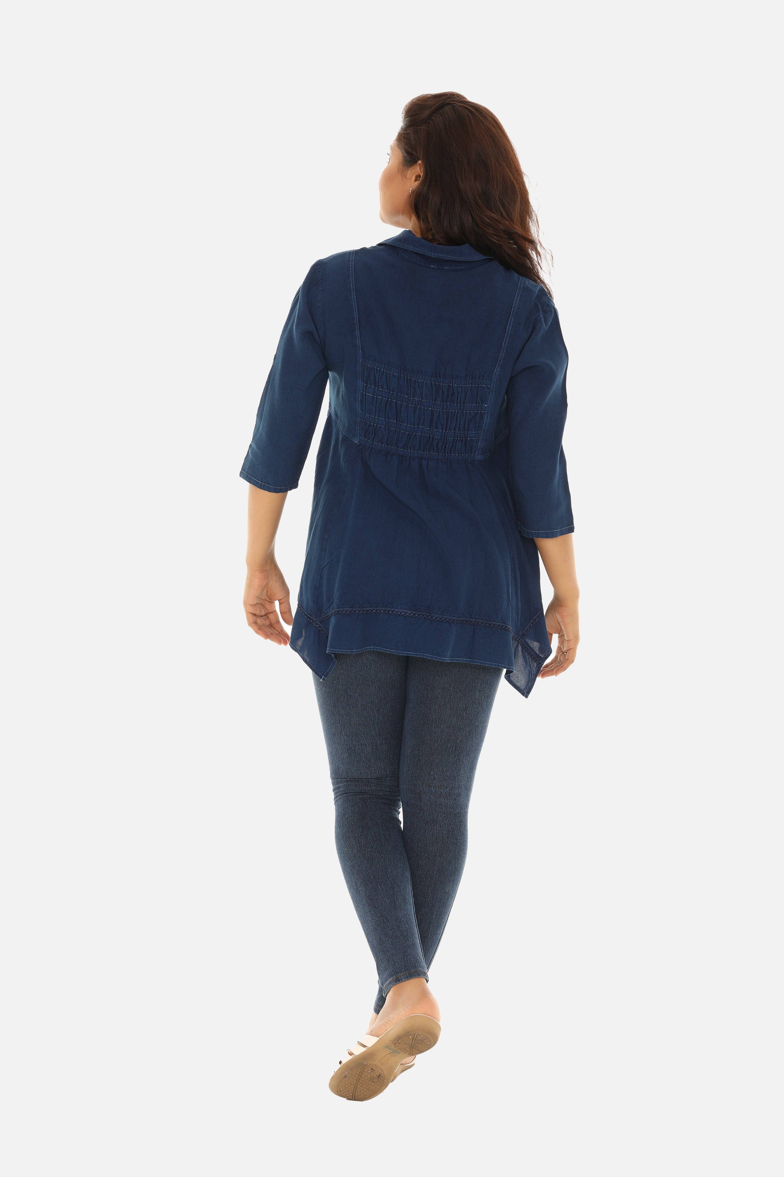 Shoreline Wear. INC – Engroshandel Tunika - Dame – Kvinder Buttton Down Broderi Tunika8