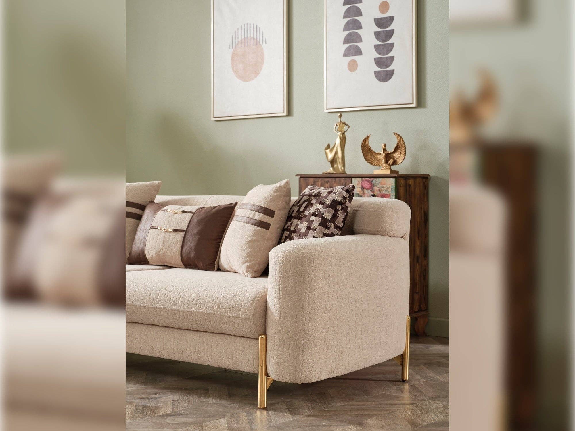 Beige Shelby Stationäres Sofa Beige für den Großhandel auf Faire10