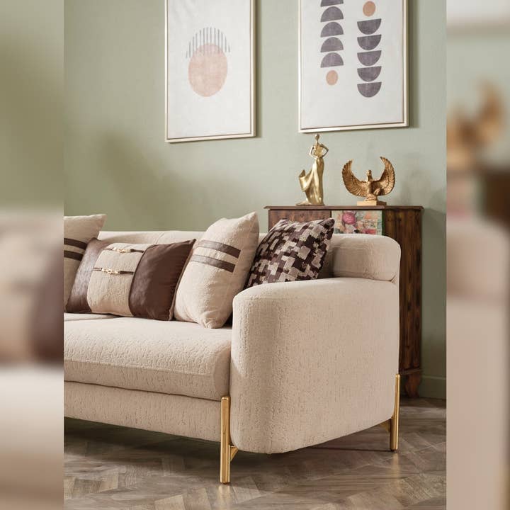 Beige Shelby Stationäres Sofa Beige für den Großhandel auf Faire10