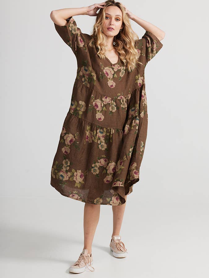 Miss Rose Sister Violet - Wholesale Dress - Women's - WOMEN'S - AUDREY FLORAL LINEN DRESS9