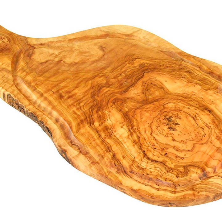 olivenholz-erleben - Vente Planche à découper - Planche à découper (L45-49cm) avec bord à jus et poignée4