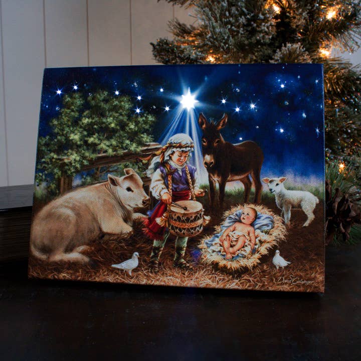Glow Decor – wholesale Juldekoration – Liten Trummis Pojke 8x6 Upplyst Bordsduk