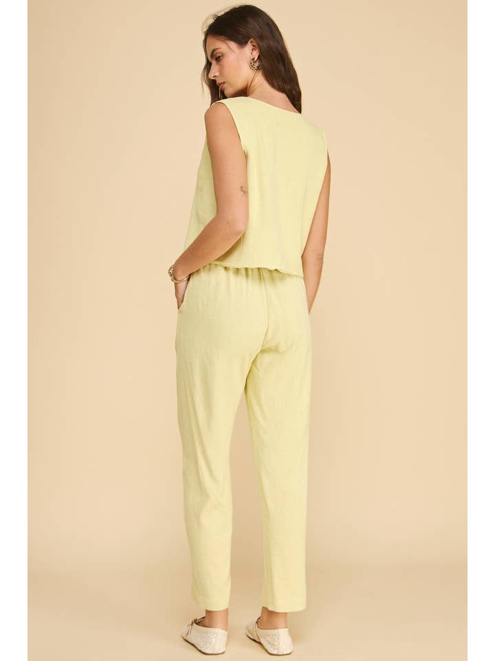 ISB1349 Linen Tie Vest Yellow for wholesale on Faire