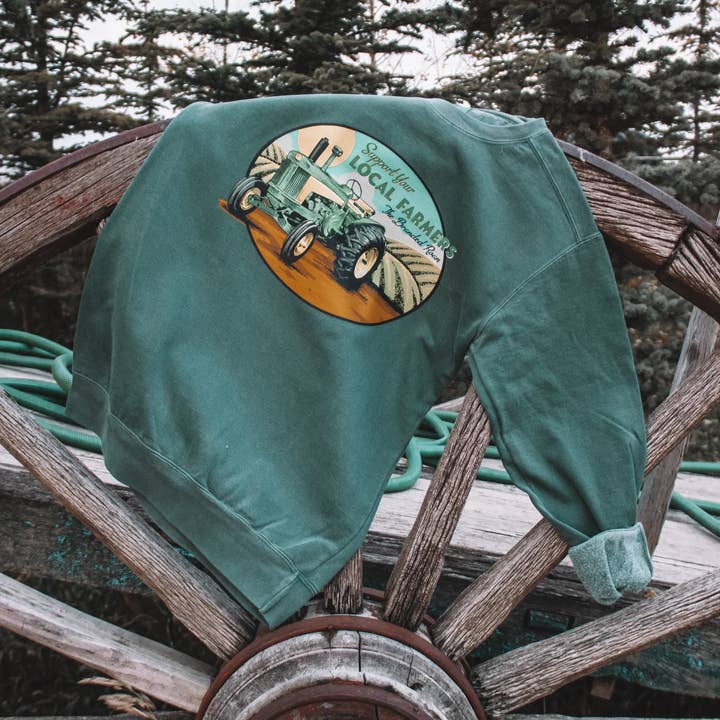 Support Your Local Farmers Crew for wholesale by The Branded Roan
