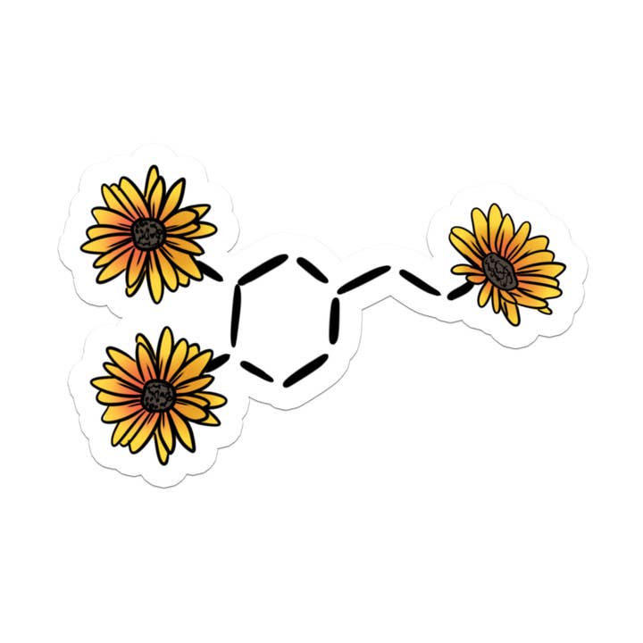 Dopamina de Girassol | Saúde Mental | Autocolante Impermeável | 3" por atacado de Rebel and Siren Stickers