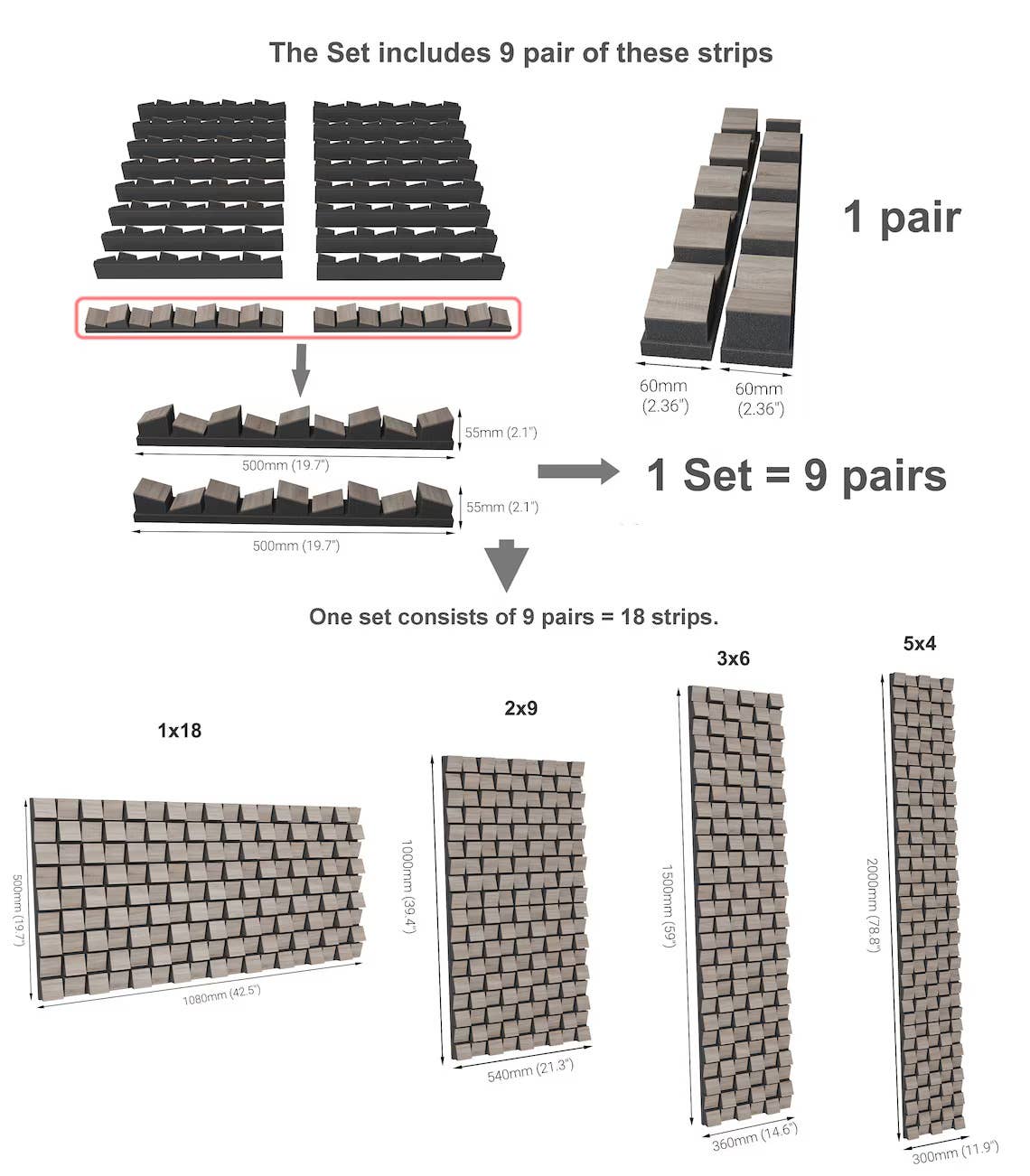 ATB-Sound sp. z o. o. - Venta al por mayor Paneles decorativos - Paneles acústicos ZARINA | Decoración de madera 3D tipo mosaico7