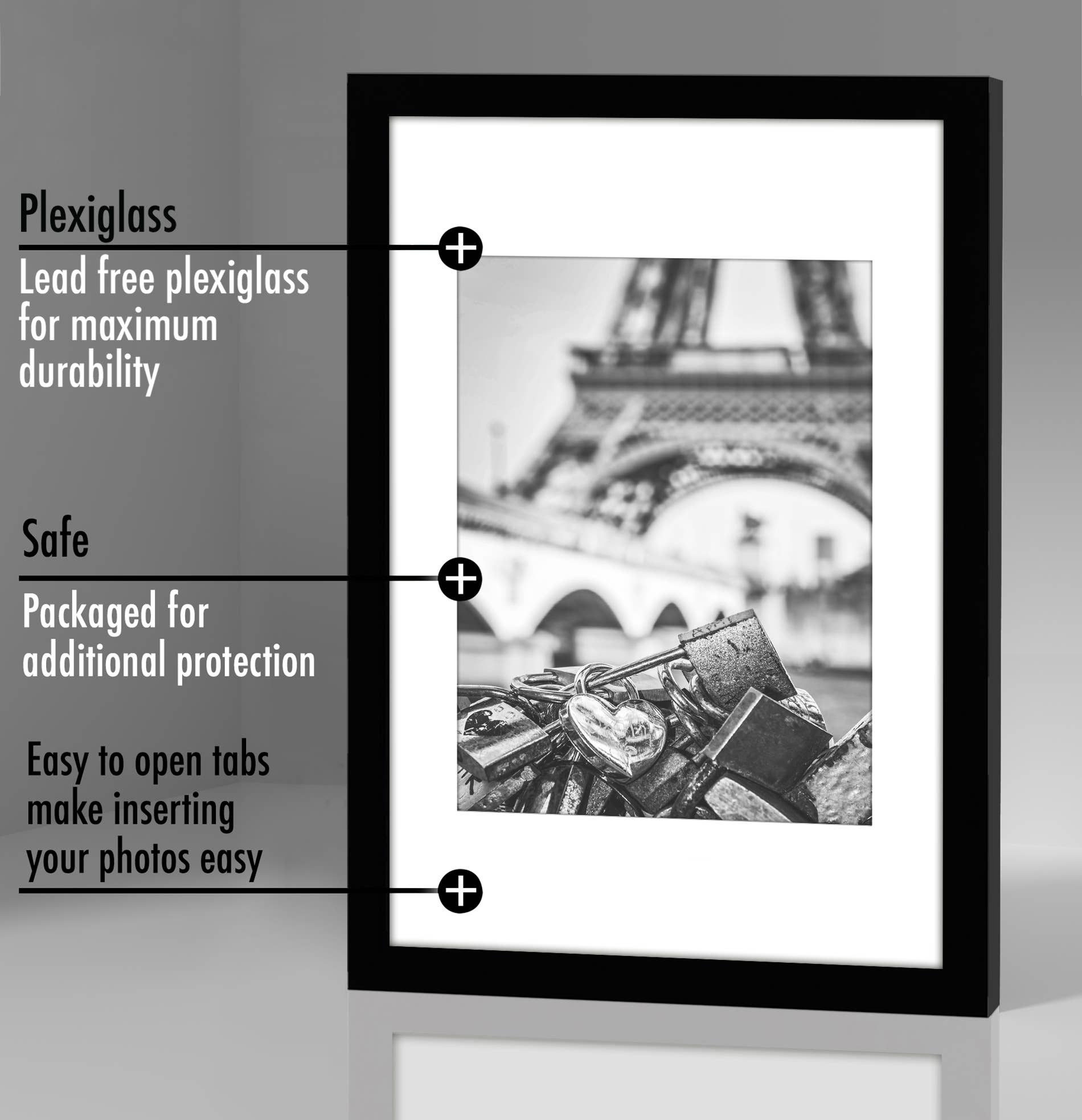 Americanflat - Wholesale Picture Frame - Americanflat Picture Frame with Mat Slim Molding (5 Pack)42