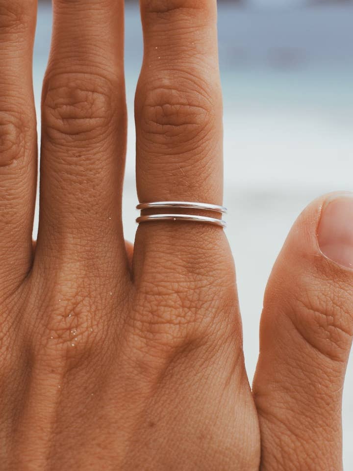 Anillo de apilamiento doble para venta al por mayor de tropical tribe Jewelry