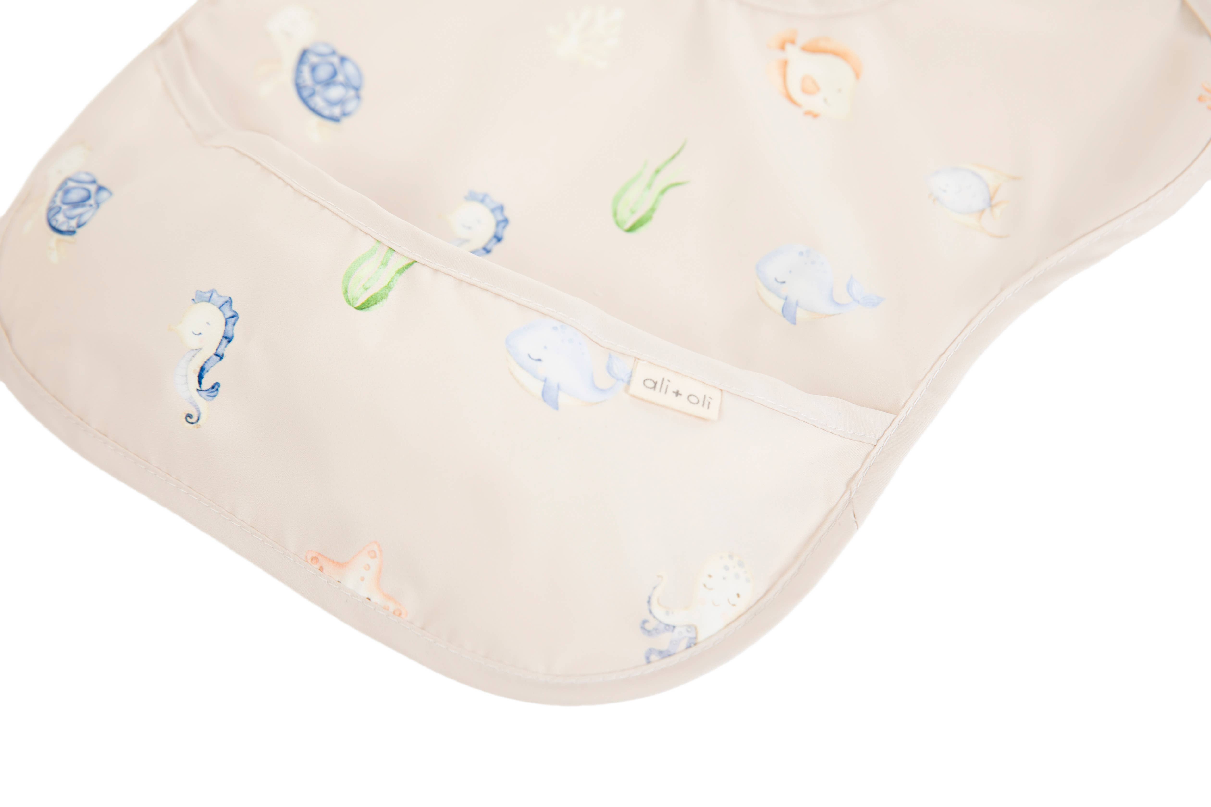 Ali+Oli – Babete para bebé – Bebé por atacado – Conjunto de 3 babadores sem mangas para bebê e criança pequena com bolso (animais)7