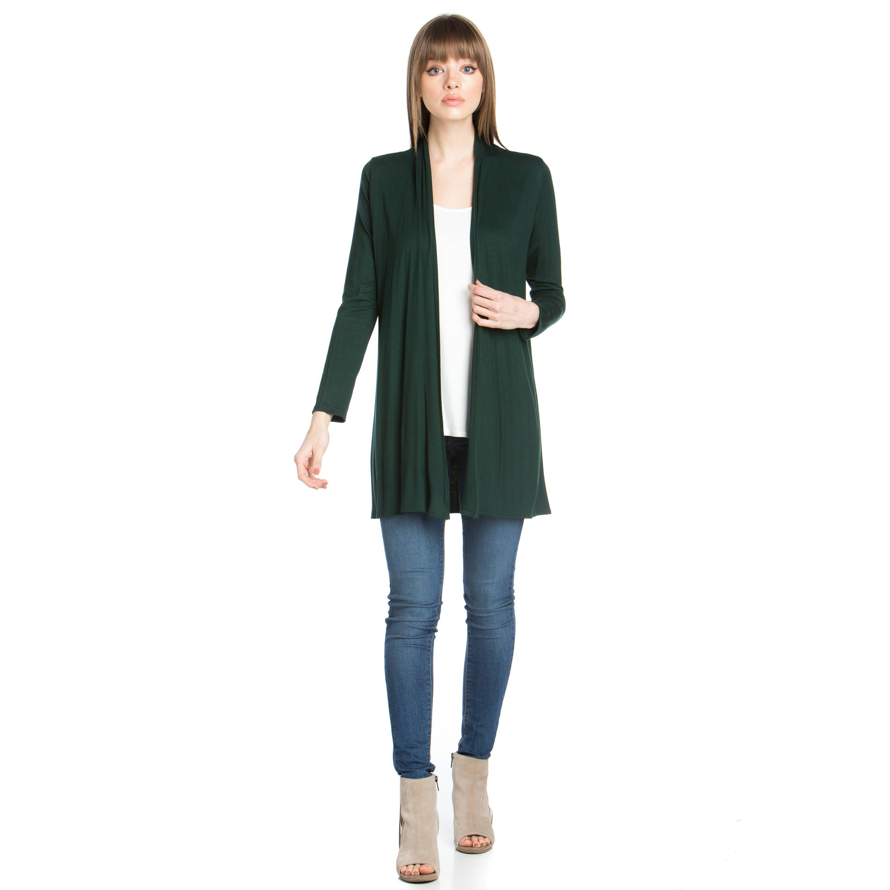 Azules Clothing - Venta al por mayor Cárdigan - Mujer - Cárdigan drapeado de manga larga con parte delantera abierta76