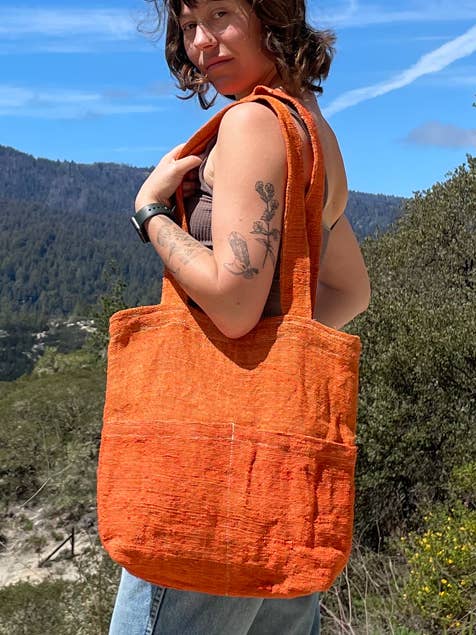 Large Hemp Tote for wholesale by Zig Zag Asian Collection