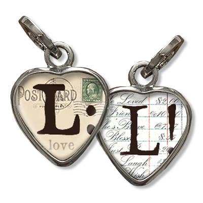 Initiale Bubble Heart L pour la vente par Pick Up Sticks Jewelry Company