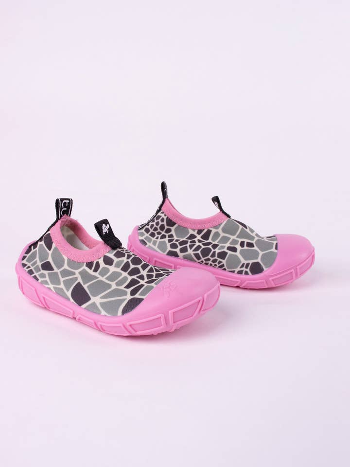 aqua shoes in pink with turtle shell print for wholesale by Turtl