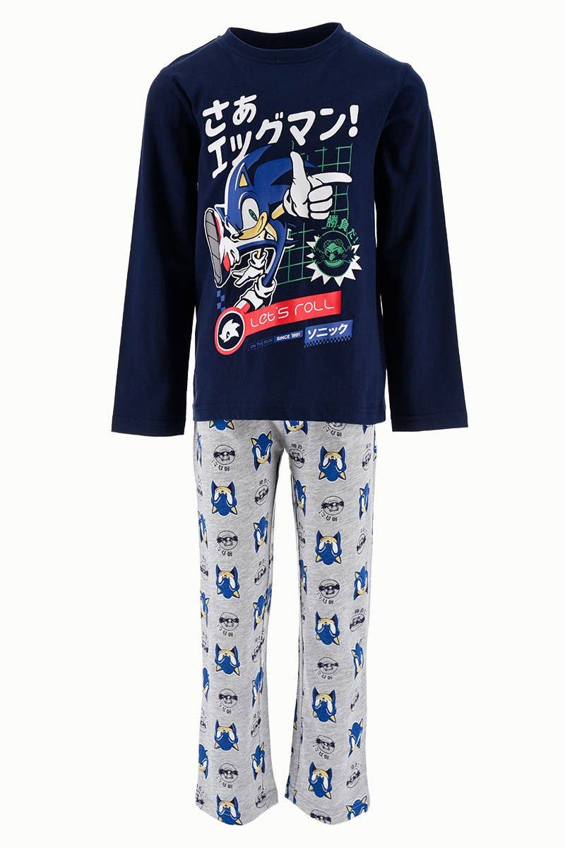 POPBUSTERS - Wholesale Sleepwear Set - Kids - Sonic Long Jersey Pajamas0