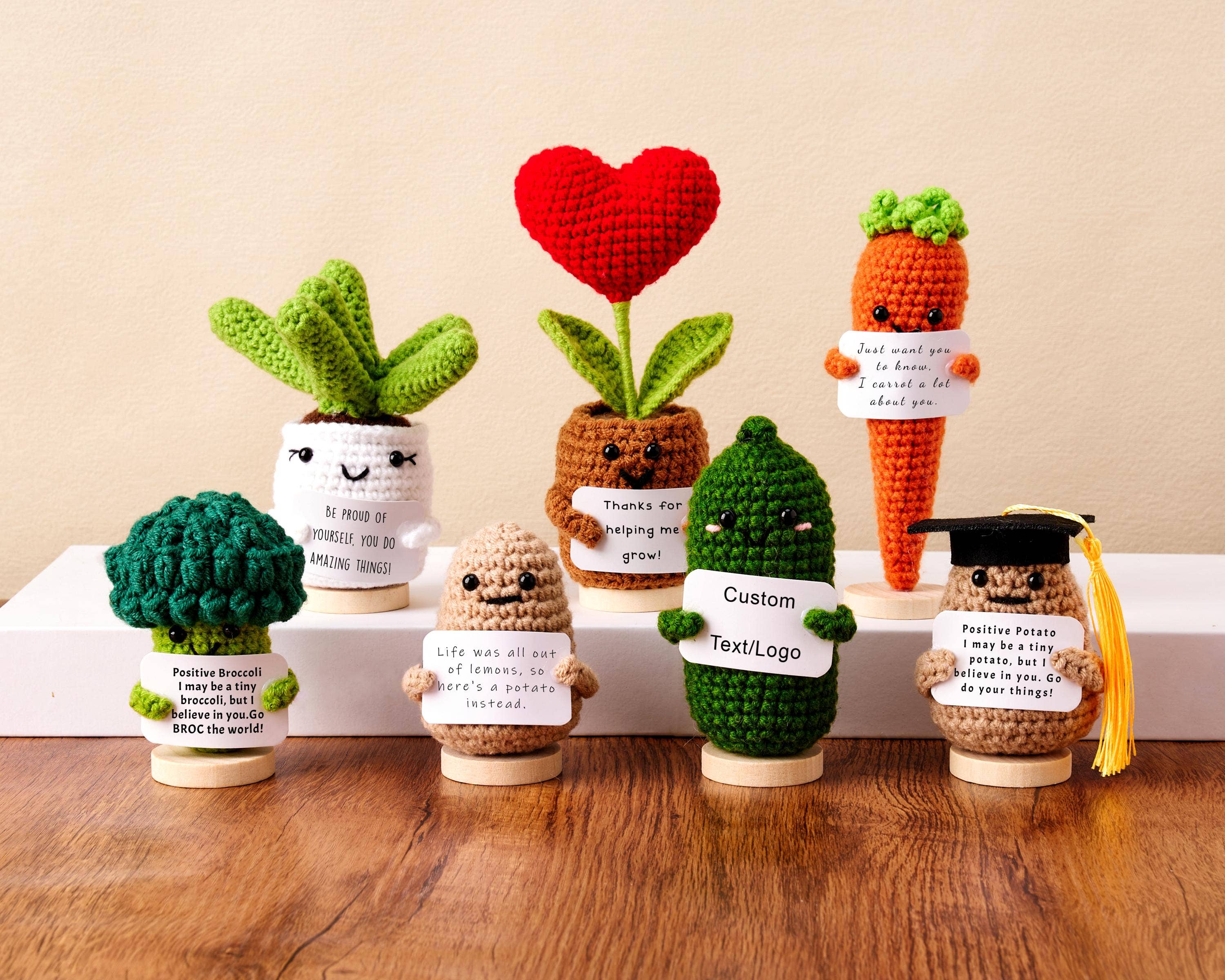 TOMOPOD LLC - Wholesale Stuffed/Plush Toy - Kids & Baby - Positive Crochet Desk Decor, Handmade Emotional Support Gift3