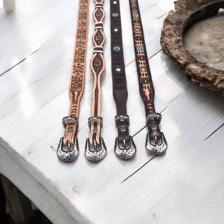 Western Linens – wholesale Hat accessory – Women's – Western Hat Band Tooled Leather