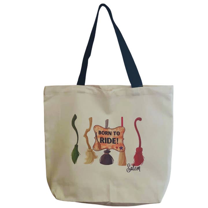 Eye of Toad, LLC – wholesale Bärkasse - Dam – Born To Ride Stor Tygväska i Canvas | Broomsticks1