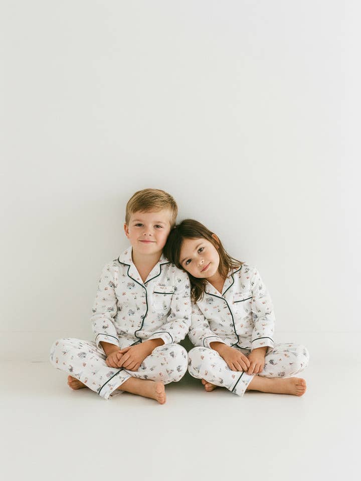 Two-Piece Lounge Set in Coastal Christmas for wholesale by Tiny Tuckets