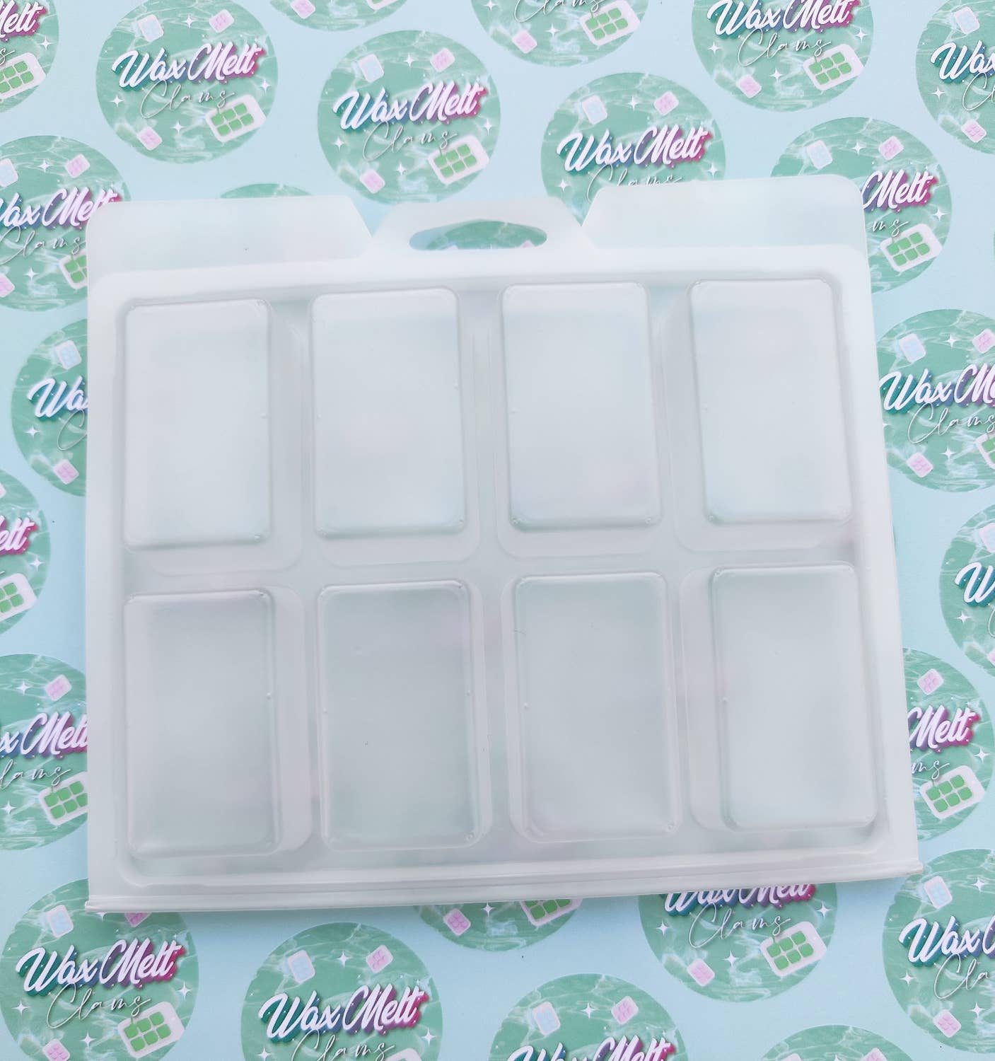 Wax Melt Clams – wholesale Wax melt – FROSTED 8 Cavity HB Style Clamshell Packaging (Empty)2